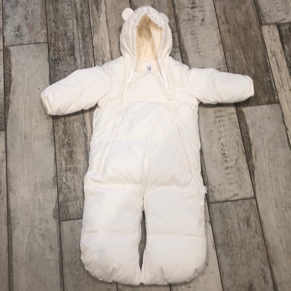cream snowsuit